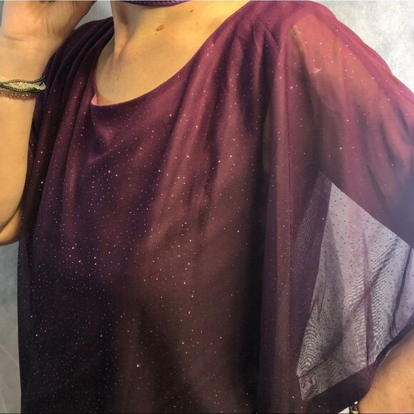 Shimmering Sheer Top w/ Lining Sz M - Picture 8 of 8